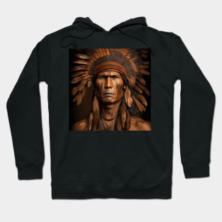 [AI Art] Proud Native American Man With Headdress Hoodie